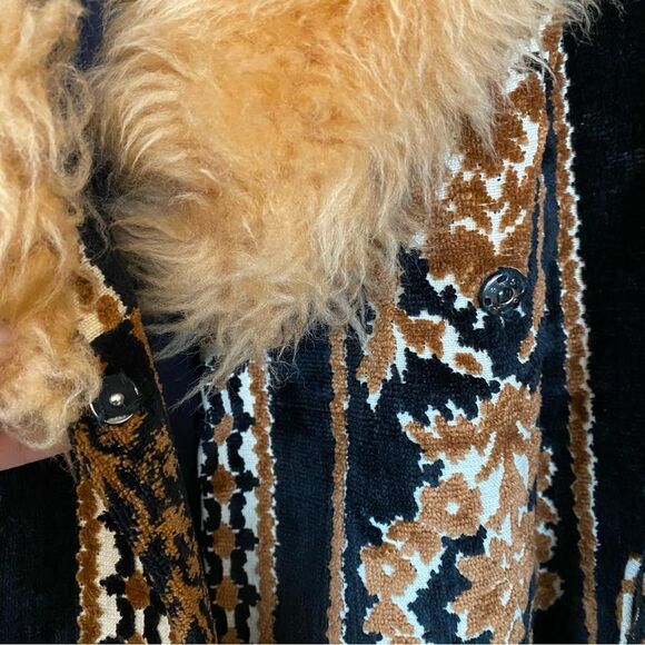 Vtg 1970's Country Pacer Multicolored Tapestry Faux Fur Penny Lane Coat Size S/M - Picture 8 of 16